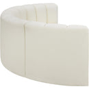  Manufacturer Color_Cream -- Arc 88" Cream Vegan Leather Upholstered 4 pc Modular Sectional IMAGE 5