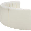 Meridian Arc Cream Vegan Leather 4 pc Modular Sectional IMAGE 5