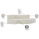  Manufacturer Color_Cream -- Arc 104" Cream Vegan Leather Upholstered 4 pc Modular Sectional IMAGE 11
