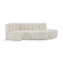 Meridian Arc Cream Vegan Leather 4 pc Modular Sectional IMAGE 1