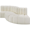  Manufacturer Color_Cream -- Arc 104" Cream Vegan Leather Upholstered 4 pc Modular Sectional IMAGE 4