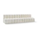 Meridian Arc Cream Vegan Leather 4 pc Modular Sectional IMAGE 1