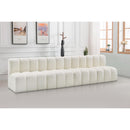  Manufacturer Color_Cream -- Arc 119" Cream Vegan Leather Upholstered 4 pc Modular Sectional IMAGE 2