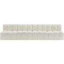Meridian Arc Cream Vegan Leather 4 pc Modular Sectional IMAGE 3