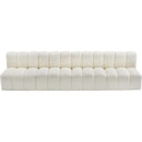 Meridian Arc Cream Vegan Leather 4 pc Modular Sectional IMAGE 4