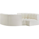  Manufacturer Color_Cream -- Arc 102" Cream Vegan Leather Upholstered 4 pc Modular Sectional IMAGE 3