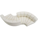 Meridian Arc Cream Vegan Leather 4 pc Modular Sectional IMAGE 4