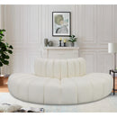  Manufacturer Color_Cream -- Arc 90" Cream Vegan Leather Upholstered 4 pc Modular Sectional IMAGE 2