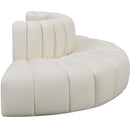  Manufacturer Color_Cream -- Arc 90" Cream Vegan Leather Upholstered 4 pc Modular Sectional IMAGE 5