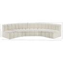 Meridian Arc Cream Vegan Leather 5 pc Modular Sectional IMAGE 11