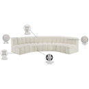  Manufacturer Color_Cream -- Arc 133" Cream Vegan Leather Upholstered 5 pc Modular Sectional IMAGE 12