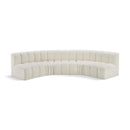  Manufacturer Color_Cream -- Arc 133" Cream Vegan Leather Upholstered 5 pc Modular Sectional IMAGE 1
