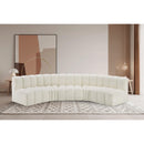  Manufacturer Color_Cream -- Arc 133" Cream Vegan Leather Upholstered 5 pc Modular Sectional IMAGE 2