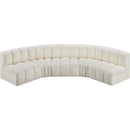  Manufacturer Color_Cream -- Arc 133" Cream Vegan Leather Upholstered 5 pc Modular Sectional IMAGE 3