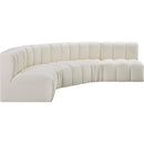  Manufacturer Color_Cream -- Arc 133" Cream Vegan Leather Upholstered 5 pc Modular Sectional IMAGE 4
