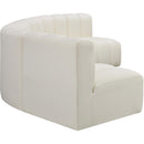 Meridian Arc Cream Vegan Leather 5 pc Modular Sectional IMAGE 5