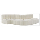  Manufacturer Color_Cream -- Arc 122" Cream Vegan Leather Upholstered 5 pc Modular Sectional IMAGE 11