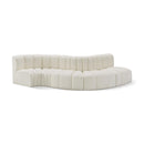  Manufacturer Color_Cream -- Arc 122" Cream Vegan Leather Upholstered 5 pc Modular Sectional IMAGE 1