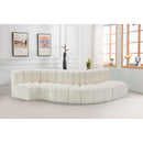  Manufacturer Color_Cream -- Arc 122" Cream Vegan Leather Upholstered 5 pc Modular Sectional IMAGE 2