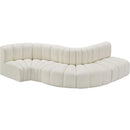  Manufacturer Color_Cream -- Arc 122" Cream Vegan Leather Upholstered 5 pc Modular Sectional IMAGE 3