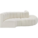  Manufacturer Color_Cream -- Arc 122" Cream Vegan Leather Upholstered 5 pc Modular Sectional IMAGE 5