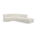  Manufacturer Color_Cream -- Arc 127" Cream Vegan Leather Upholstered 5 pc Modular Sectional IMAGE 1