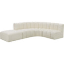  Manufacturer Color_Cream -- Arc 127" Cream Vegan Leather Upholstered 5 pc Modular Sectional IMAGE 2