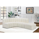  Manufacturer Color_Cream -- Arc 127" Cream Vegan Leather Upholstered 5 pc Modular Sectional IMAGE 3