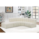  Manufacturer Color_Cream -- Arc 127" Cream Vegan Leather Upholstered 5 pc Modular Sectional IMAGE 4