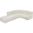  Manufacturer Color_Cream -- Arc 127" Cream Vegan Leather Upholstered 5 pc Modular Sectional IMAGE 6