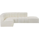  Manufacturer Color_Cream -- Arc 127" Cream Vegan Leather Upholstered 5 pc Modular Sectional IMAGE 7