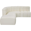  Manufacturer Color_Cream -- Arc 127" Cream Vegan Leather Upholstered 5 pc Modular Sectional IMAGE 8