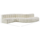  Manufacturer Color_Cream -- Arc 145" Cream Vegan Leather Upholstered 6 pc Modular Sectional IMAGE 10