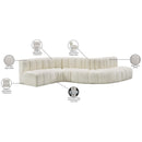  Manufacturer Color_Cream -- Arc 145" Cream Vegan Leather Upholstered 6 pc Modular Sectional IMAGE 11