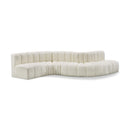  Manufacturer Color_Cream -- Arc 145" Cream Vegan Leather Upholstered 6 pc Modular Sectional IMAGE 1