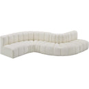  Manufacturer Color_Cream -- Arc 145" Cream Vegan Leather Upholstered 6 pc Modular Sectional IMAGE 3