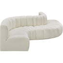  Manufacturer Color_Cream -- Arc 145" Cream Vegan Leather Upholstered 6 pc Modular Sectional IMAGE 4