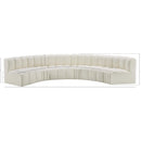  Manufacturer Color_Cream -- Arc 151" Cream Vegan Leather Upholstered 6 pc Modular Sectional IMAGE 11
