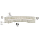  Manufacturer Color_Cream -- Arc 151" Cream Vegan Leather Upholstered 6 pc Modular Sectional IMAGE 12
