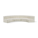 Meridian Arc Cream Vegan Leather 6 pc Modular Sectional IMAGE 1