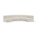  Manufacturer Color_Cream -- Arc 151" Cream Vegan Leather Upholstered 6 pc Modular Sectional IMAGE 1