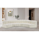  Manufacturer Color_Cream -- Arc 151" Cream Vegan Leather Upholstered 6 pc Modular Sectional IMAGE 2
