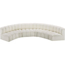  Manufacturer Color_Cream -- Arc 151" Cream Vegan Leather Upholstered 6 pc Modular Sectional IMAGE 3