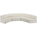 Meridian Arc Cream Vegan Leather 6 pc Modular Sectional IMAGE 3