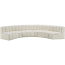  Manufacturer Color_Cream -- Arc 151" Cream Vegan Leather Upholstered 6 pc Modular Sectional IMAGE 4