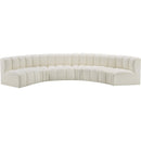 Meridian Arc Cream Vegan Leather 6 pc Modular Sectional IMAGE 4