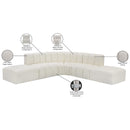  Manufacturer Color_Cream -- Arc 146" Cream Vegan Leather Upholstered 6 pc Modular Sectional IMAGE 12