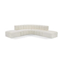  Manufacturer Color_Cream -- Arc 146" Cream Vegan Leather Upholstered 6 pc Modular Sectional IMAGE 1