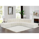  Manufacturer Color_Cream -- Arc 146" Cream Vegan Leather Upholstered 6 pc Modular Sectional IMAGE 2