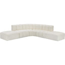  Manufacturer Color_Cream -- Arc 146" Cream Vegan Leather Upholstered 6 pc Modular Sectional IMAGE 3